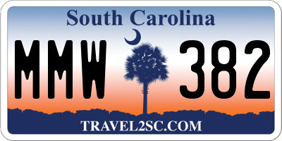 SC license plate MMW382