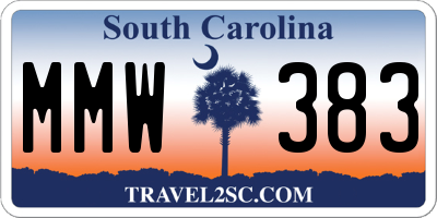 SC license plate MMW383