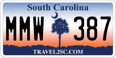 SC license plate MMW387