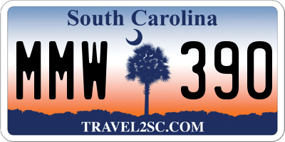 SC license plate MMW390