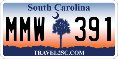 SC license plate MMW391