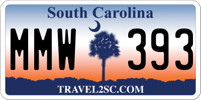 SC license plate MMW393