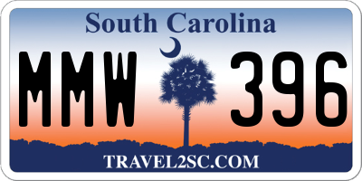 SC license plate MMW396