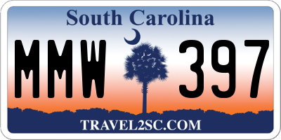 SC license plate MMW397