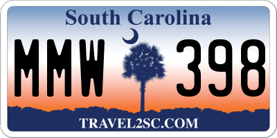 SC license plate MMW398