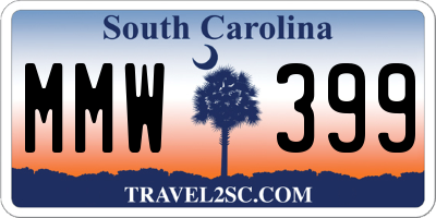 SC license plate MMW399