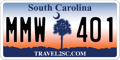 SC license plate MMW401