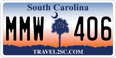 SC license plate MMW406