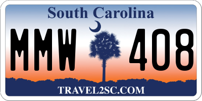 SC license plate MMW408