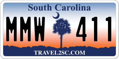 SC license plate MMW411