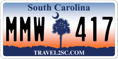 SC license plate MMW417