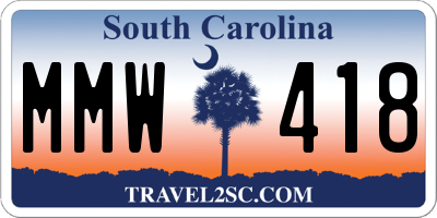 SC license plate MMW418