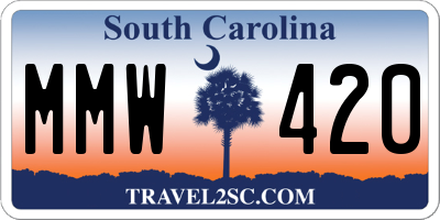 SC license plate MMW420