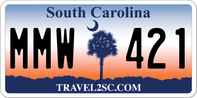 SC license plate MMW421