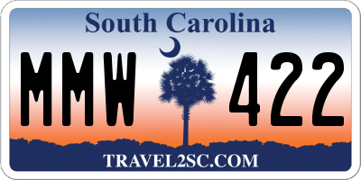 SC license plate MMW422
