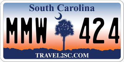 SC license plate MMW424
