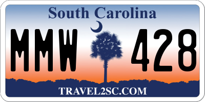 SC license plate MMW428