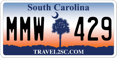 SC license plate MMW429