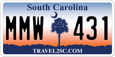 SC license plate MMW431