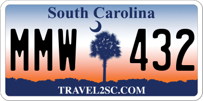 SC license plate MMW432