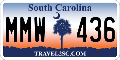 SC license plate MMW436