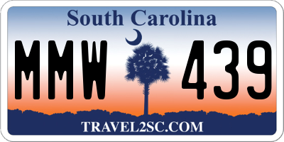SC license plate MMW439
