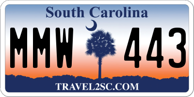 SC license plate MMW443