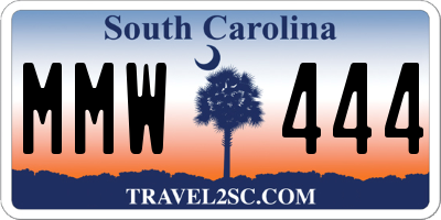 SC license plate MMW444