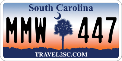 SC license plate MMW447
