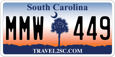 SC license plate MMW449