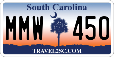SC license plate MMW450