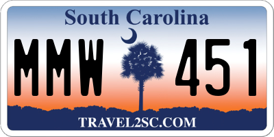 SC license plate MMW451