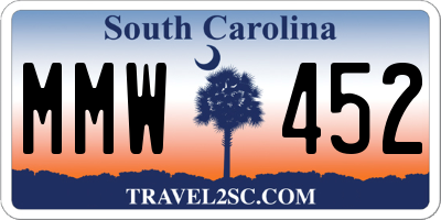 SC license plate MMW452