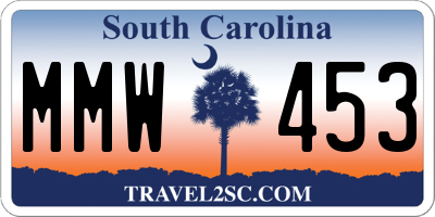 SC license plate MMW453
