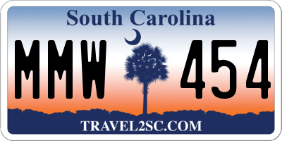 SC license plate MMW454
