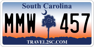SC license plate MMW457