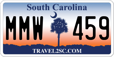 SC license plate MMW459