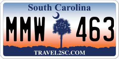 SC license plate MMW463