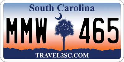 SC license plate MMW465