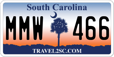 SC license plate MMW466