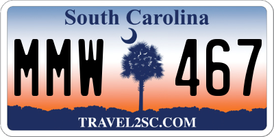 SC license plate MMW467
