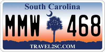 SC license plate MMW468
