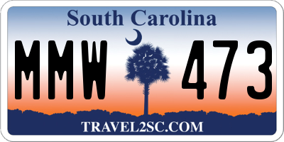 SC license plate MMW473