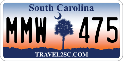 SC license plate MMW475