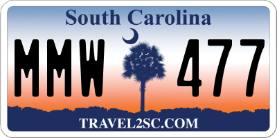 SC license plate MMW477