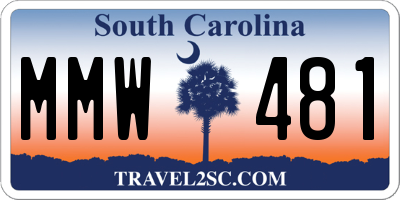SC license plate MMW481