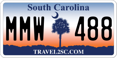 SC license plate MMW488