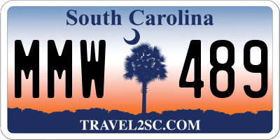 SC license plate MMW489