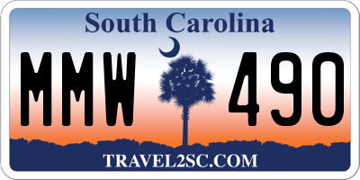 SC license plate MMW490
