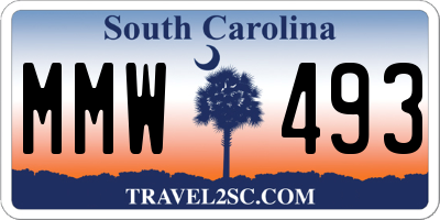 SC license plate MMW493